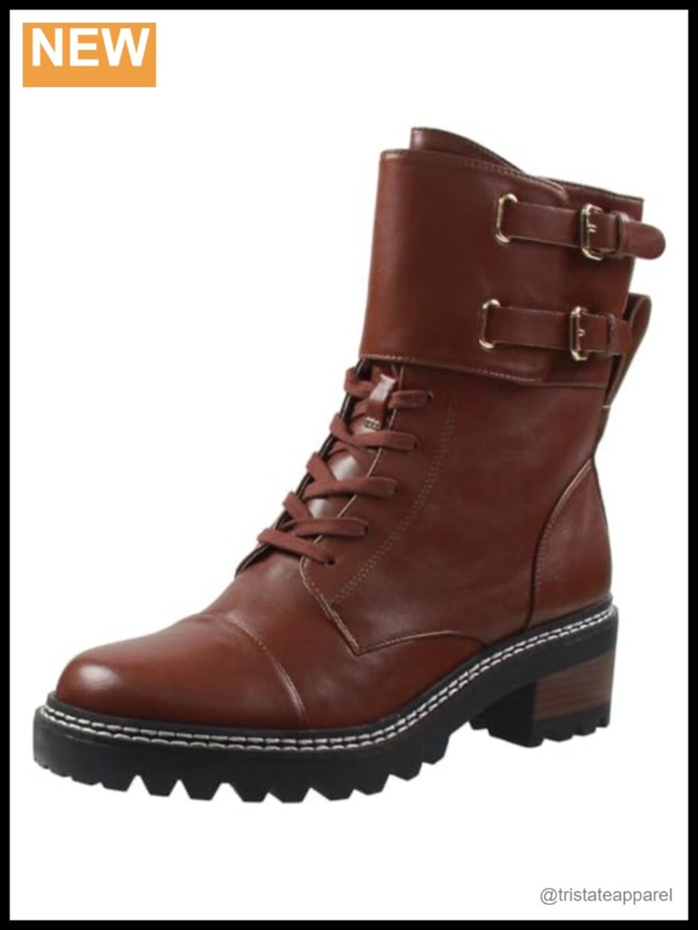 BCBGeneration Women's Synthetic Ankle Combat Boots Lace-Up Zip Block Heel